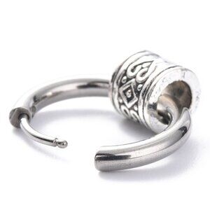 Stainless steel hoop earrings Wear Two ways With tube Charm or Not - Unisex